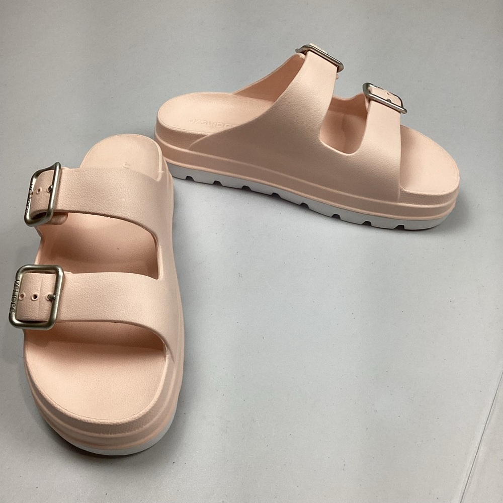 J/Slides Pink Platform Slide Mules Sandals